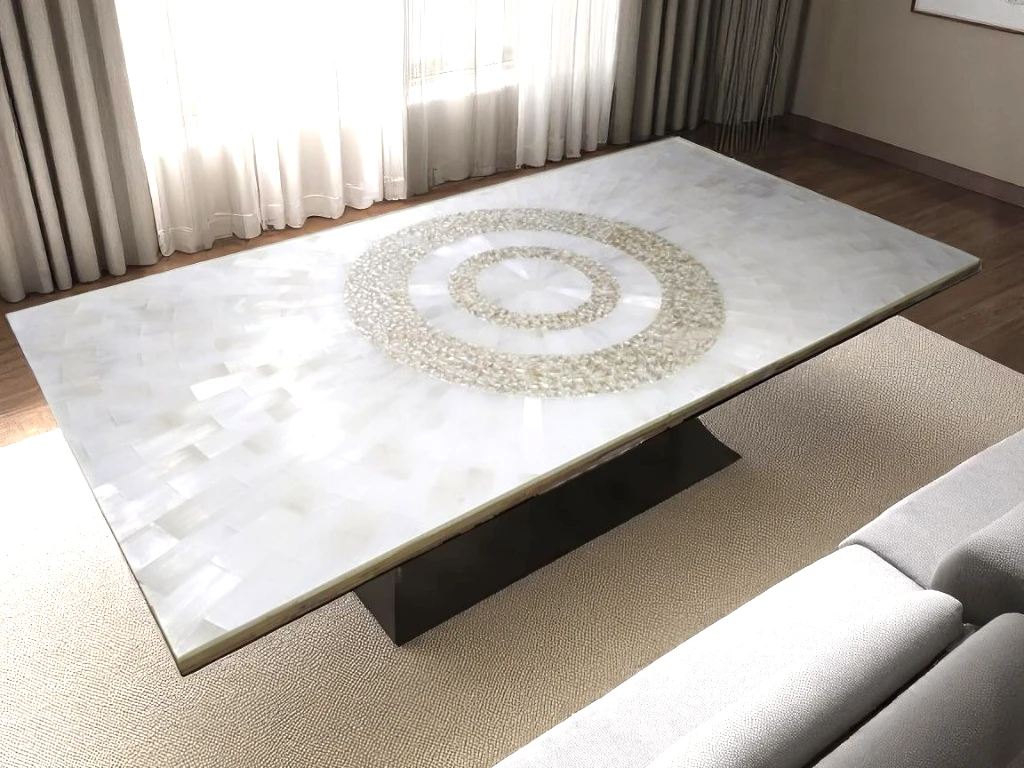 Natural Selenite Crystal Dining Table – Handcrafted Luxury Furniture